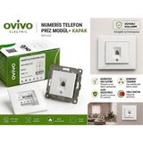 Ovivo Grano Beyaz Nümeris Telefon Prizi RJ11 Cat3 – Telefon Prizi – Çerçeveli