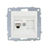 Ovivo Grano Data Prizi (1*RJ45 Cat 6) Beyaz (Çerçevesizdir)