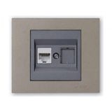 Ovivo Grano Füme Çerçeve + Antrasit Metalik Cat6 RJ45 Prizi