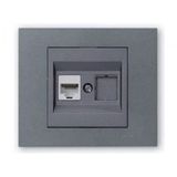 Ovivo Grano Füme Çerçeve + Füme Metalik Cat6 RJ45 Prizi