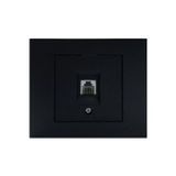 Ovivo - Grano Nümeris Telefon Prizi Mekanizma+Çerçeve (Metalik Siyah) 600-000312-222