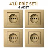 Ovivo Grano Titanyum Topraklı Priz (Çerçeve Dahil) 4 Adet