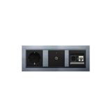 Ovivo Ovivo Quantum Gümüş 3'Lü Set Topraklı Priz, F Konnektör Ve Nümeris Cat3 Telefon Priz Set