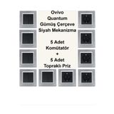 Ovivo Quantum Gümüş Set ( Priz,Komütatör) - Çerçeve Dahil