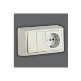 Ovivo Sıva Üstü Komütatör + Topraklı Priz Ovivo Nivo