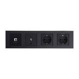Ovivo Siyah Dörtlü Set Numerins (Telefon)+Tv+Priz+Priz