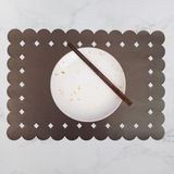 Ovola Amerikan Servis Suni Deri Sofra Altlığı Duru Desen Koleksiyonu - 35 x 50 cm - Vizon