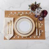 Ovola Amerikan Servis Suni Deri Sofra Altlığı Narin Desen Koleksiyonu - 35 x 50 cm - Kahverengi