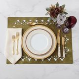 Ovola Amerikan Servis Suni Deri Sofra Altlığı Narin Desen Koleksiyonu - 35 x 50 cm - Sarı