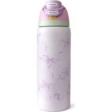 Owala Freesip 32 Oz 946 ml Paslanmaz Çelik Vakumlu Termos Matara - Açık Gri - Pembe