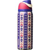 Owala Freesip 32 Oz 946 ml Paslanmaz Çelik Vakumlu Termos Matara - Lacivert - Bej