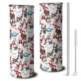 owbgsdh 20 oz Noel Kapaklı ve Pipetli Sıska Bardaklar, Retor Kardan Adam Paslanmaz Çelik Vakum Yalıtımlı Seyahat Kahve Kupası Fincan Su Şişesi, Noel Dekoru Eşyaları Aksesuarları Kadınlar için