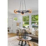 Owen Modern Tasarım Mutfak Yatak Odası Salon Oturma Odası Siyah Renk Bal Camlı 3 Lü Avize