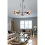 Owen Modern Tasarım Yatak Odası Salon Oturma Odası Gri Renk Bal Camlı 3 Lü Avize