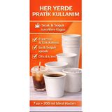 Owersea 7 oz 200 ml Karton Bardak, 50 Adet, Beyaz, Sızdırmaz, Sıcak ve Soğuk İçecekler İçin
