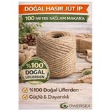 Owersea Hasır Jüt Ip 2 Top 100 Metre Doğal Jüt Ip - Keten Ipi, Hasır Ip, Halat Ip,çuval Ipi Süsleme Ipi