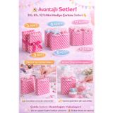 Owersea Hediye Çantası 12x17 cm Pembe Puantiyeli Karton Hediye Poşeti Doğum Günü Parti Hediyelik Çantası 3