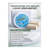 Owersea Profesyonel 50li Abeslang + 25 Metre Ağda Bezi Ağda Seti Epilasyon Bezi Tek Kullanımlık Ahşap Çubuk