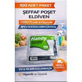 Owersea Şeffaf Eldiven Poşet Eldiven 1 Paket 100 Adet HİJYENİK