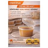 Owersea Sızdırmaz kap 50 ADET 120 ml Mini Saklama Kabı Sosluk Buzluk Kabı, Et Suyu, Kemik Suyu, Sos Kabı**