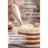 Owersea Tek Kullanımlık Krema Torbası 15 Adet Yırtılmaz Pasta Süsleme Sıkma Torbası Profesyonel Poşet