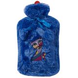 Owl and City Pelüş Sıcak Su Torbası, Saks Mavisi, 2 Litre, Çıkarılabilir ve Yıkanabilir Kılıf, Ponpon Aksesuarlı, 20 x 35 cm