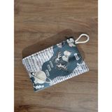 Owl Bag Aesthetik Kelebek Nota Kolaj Desenli Tasarım Bez Kalemlik-Cüzdan