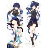 Owl Bag Anime Genshin Impact - Wanderer Desenli Çift Yön Baskılı Sarılma Yastığı Kılıfı - 48 x 140 cm - Renkli