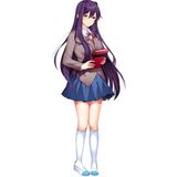 Owl Bag Anime- Yuri Doki Doki Desenli Sarılma Yastığı ( Hugging Pillow) Kılıfı - Beyaz - 50 x 140