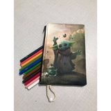 Owl Bag Baby Yodah Desenli Tasarım Bez Kalemlik - Cüzdan