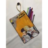 Owl Bag Banana Fish Desenli Tasarım Bez Kalemlik - Cüzdan