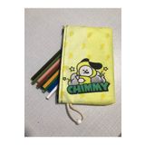 Owl Bag BTS-BT21 -Kpop Chimmy Desenli Tasarım Bez Kalemlik - Cüzdan