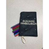 Owl Bag Düşünme Kaybolursun Slogan Desenli Tasarım Bez Kalemlik - Cüzdan