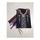 Owl Bag Etnik Otantik Kilim Deseni No 5 Tasarım Bez Kalemlik-Cüzdan