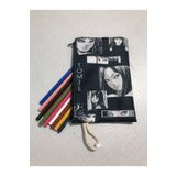 Owl Bag Gotik - Tomie Desenli Tasarım Bez Kalemlik - Cüzdan