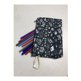 Owl Bag Gotik Witch Desenli Tasarım Bez Kalemlik - Cüzdan