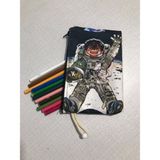 Owl Bag Hanaku Gun Desenli Tasarım Bez Kalemlik-Cüzdan