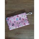 Owl Bag Hello Kity ve Arkadaşları Pembe Desenli Tasarım Bez Kalemlik-Cüzdan