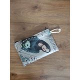 Owl Bag Kpop-Twice - Mina Yeşil Desenli Tasarım Bez Kalemlik-Cüzdan