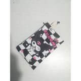Owl Bag Kuromi Damalı Desenli Tasarım Bez Kalemlik-Cüzdan