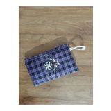 Owl Bag Kuromi Mor Damalı Fon Desenli Tasarım Bez Kalemlik-Cüzdan