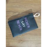 Owl Bag Ne Ver Say Never Slogan Desenli Tasarım Bez Kalemlik-Cüzdan