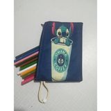 Owl Bag Ohana Coffe Cup Desenli Tasarım Bez Kalemlik-Cüzdan