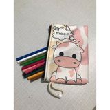 Owl Bag Sevimli Inek Desenli Tasarım Bez Kalemlik - Cüzdan