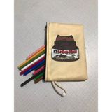 Owl Bag Sevimli Kedi ve Nutella Desenli Tasarım Bez Kalemlik-Cüzdan