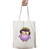 Owl Baykuş Tarz Şapka Iki Tarafı Kalıcı Baskılı Yıkanabilir Okul Plaj Omuz Bez Çantası