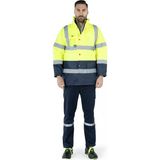 OWL İş Kabanı Çift Renkli Reflektörlü Hi - Vis - Sarı - Lacivert - M