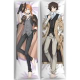 OWLBAG COMPANY OWL BAG Bungou Stray Dogs dazai and chuuya desenli çift yön baskılı Sarılma Yastığı KILIFI