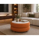 Own Home Venüs Doğal Formlu Teddy Kumaş Kaplamalı Ahşap Ayaklı Modern Orta Sehpa, Salon, Balkon, Oturma Odası, Ofis Model Kodu * - turuncu