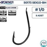 Owner 50173 1/0 Seigo BH Siyah Tırnaklı 8 Adet Çapraz Olta İğnesi